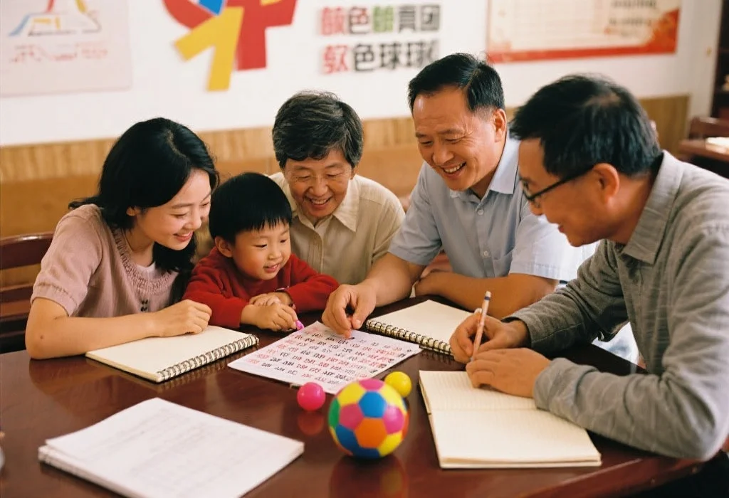 家庭一起研究双色球